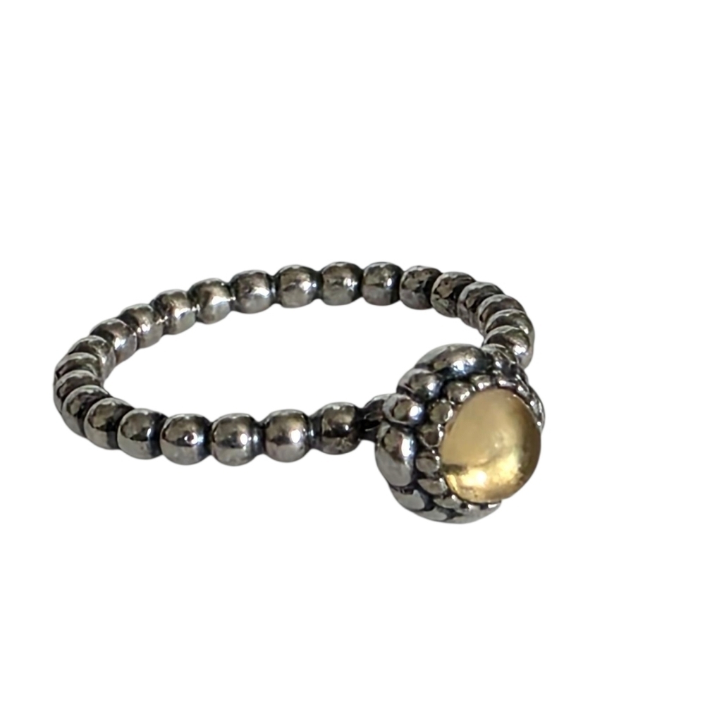 Pandora Birthday Blooms November Sterling Silver Citrine Ring 7.5 US (56 EUR) - Picture 4 of 14